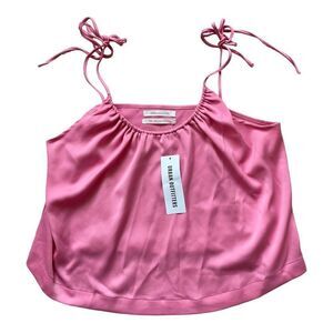 🆕 Urban Outfitters Pink Tie Strap Cropped Swing Tank Top | Medium